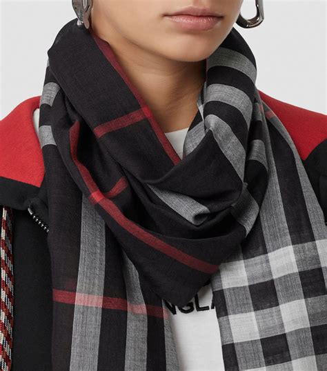 burberry gingham check wool & cashmere scarf|giant check wool scarf.